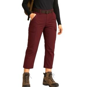 Duluth Trading Co Womens Burgundy Nylon Stretch Cargo Hiking Pants Size 4 Small